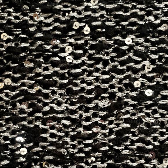 Apt 9 Black & Silver Sparkle V-Neck Knit Sweater Size XS - Picture 6 of 8